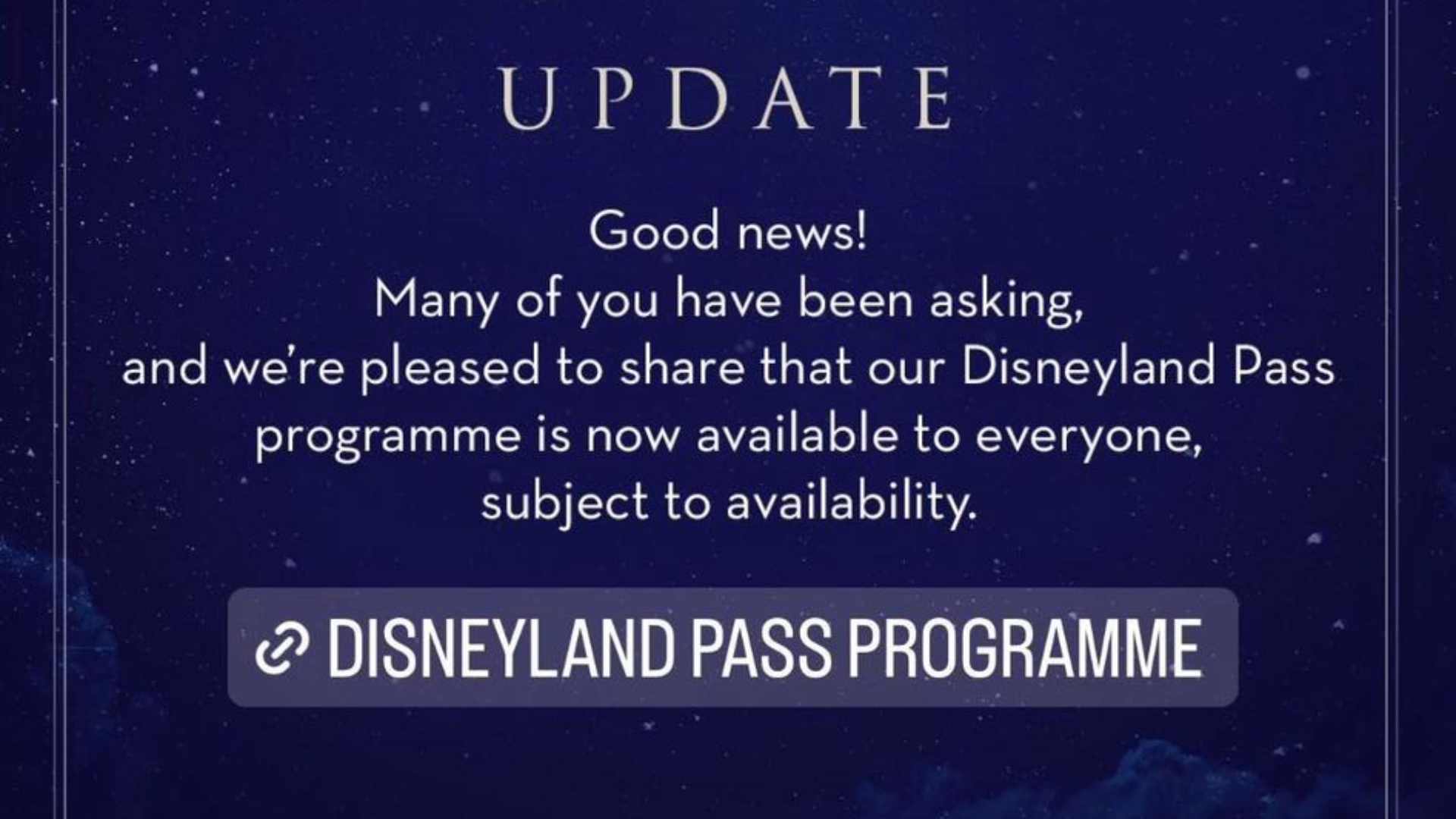 Disneyland Pass - Capture d'écran Instagram